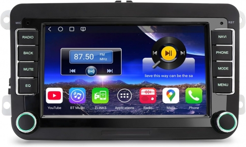 Erisin Qualcomm ES6635V 64GB 7" 8-Core Android 16 Car Stereo GPS Sat Nav for VW Polo Touran Golf Mk5/6 T5 Passat Skoda Seat Skoda DAB+CarPlay DSP WiFi