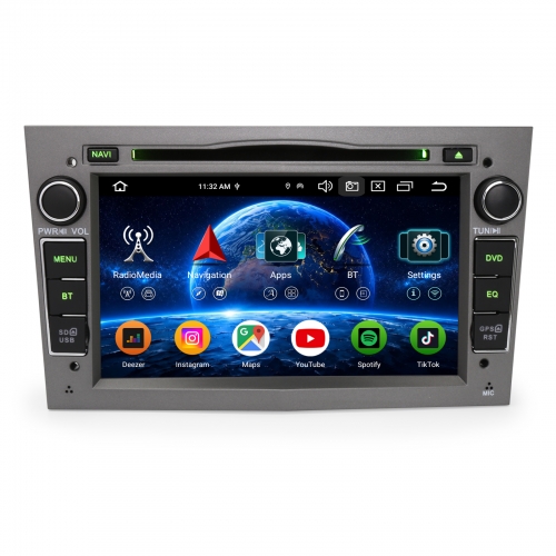 Erisin ES6560PG 8-Core Android 16 Car Stereo GPS Sat Nav for Opel VAUXHALL Corsa D/C Antara Astra Vectra Meriva Signum DAB+ CarPlay WiFi 4GB+64GB Grey