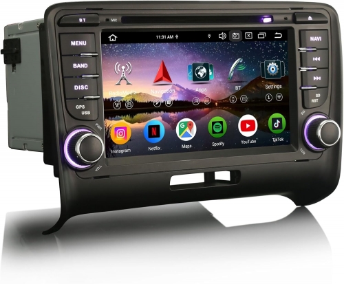 Erisin ES9177A 8-Core 8GB+128GB Android 16 Car Stereo GPS Sat Nav for Audi TT MK2 8J, 7" Car CD Player DAB+ CarPlay Android Auto Bluetooth Wifi 4G IPS