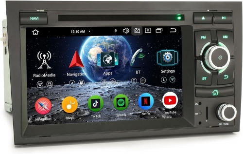 Erisin ES6528A 4GB+64GB 8-Core Android 16 Car Stereo GPS SatNav for Audi A4 S4 RS4 8E B9 B7 Seat Exeo, 7" CD Player DAB+ CarPlay Android Auto Wifi BT