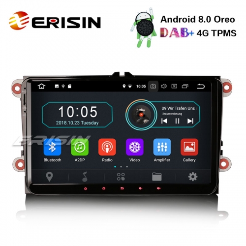 Erisin ES8991V 9" DAB + Radio Android 8.1 Auto GPS-Satellit OPS BT OBD für VW Golf Passat Tiguan Polo Seat