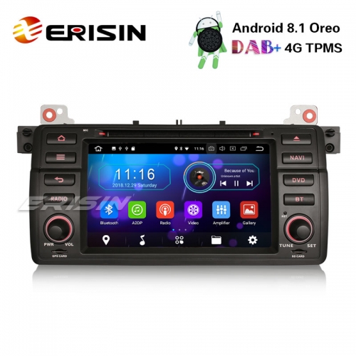Erisin ES3946B 7 Android 8.1 Car Stereo GPS DAB+ BT for BMW 3 Series E46 M3 Rover75 MG ZT DVD DTV DVR