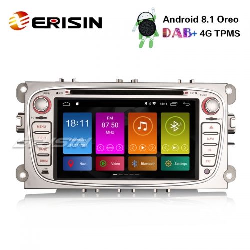 Erisin ES2809FS 7" Android 8.1 Autoradio GPS DAB+ TPMS SWC CD Wifi Ford Focus C/S-Max Mondeo Galaxy