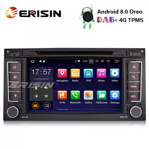 Erisin ES7856T 7" Android 8.0 Car Stereo DAB+GPS DVR Wifi DVD DTV OBDII For VW T5 Multivan Touareg