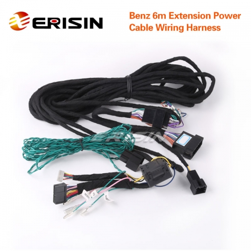 Erisin 6 Meters Extension Power Cable Wiring Harness for Benz