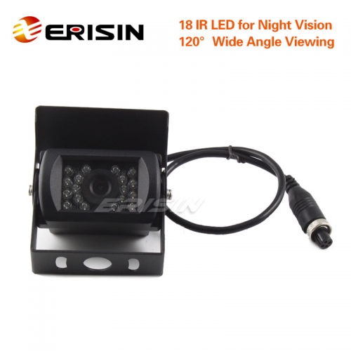 Erisin ES388-4 Car/Truck CCD Color Reversing Camera 12V/24V 18 IR LED