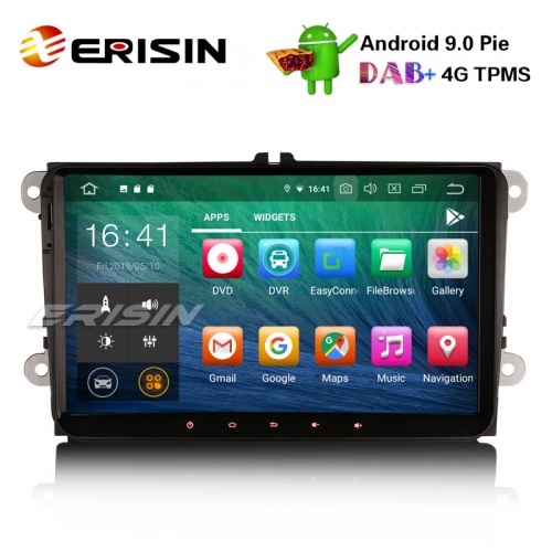 Erisin ES7918V 9" Android9.0 Car Stereo DAB+ OPS GPS 4G TPMS For VW Passat Golf Touran Eos Jetta