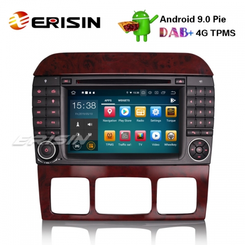 Erisin ES7982S 7" Android 9.0 Autoradio GPS DAB+CD DVB-T2 Mercedes S/CL Klasse W220 W215 S500 CL55
