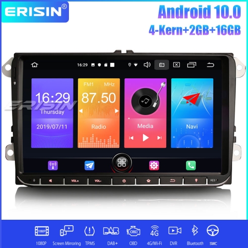 Erisin ES2728V Android 10.0 Autoradio DAB+GPS OPS Wifi For VW Passat Golf 5/6 Touran Eos Polo Caddy Seat