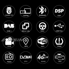 Erisin ES3028A Android 10.0 Autoradio DAB+GPS DSP CarPlay Wifi Für  AUDI A4 S4 RS4 B7 B9 SEAT EXEO