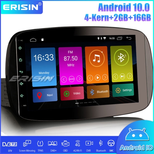 Erisin ES3099S DSP DAB + Android 10.0 Car Stereo CarPlay GPS Sat Nav Wifi OBD Canbus for Mercedes-Benz SMART