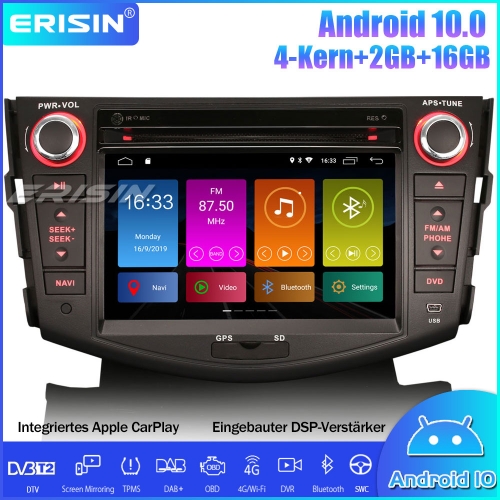 Erisin ES3024R TOYOTA RAV4 DAB+ Android 10.0 Autoradio GPS WiFi DVB-T2 OBD2 DSP CarPlay Navi DVD