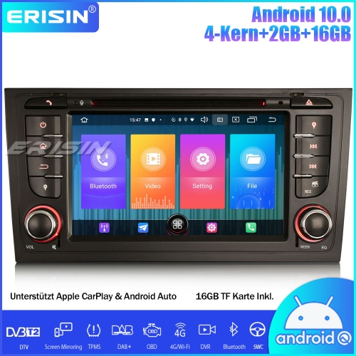 Erisin ES2706A DAB+ Android 10.0 Car Stereo GPS Sat Nav SWC Canbus DVB-T2 OBD CarPlay For AUDI A6 S6 RS6 Allroad