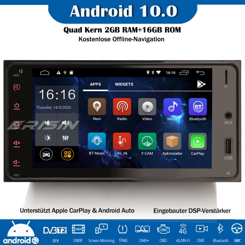 Erisin ES2643C DSP Android 10.0 Autoradio GPS DAB+CarPlay Wifi OBD Für TOYOTA COROLLA RAV4 VITZ VIOS Hilux Yaris