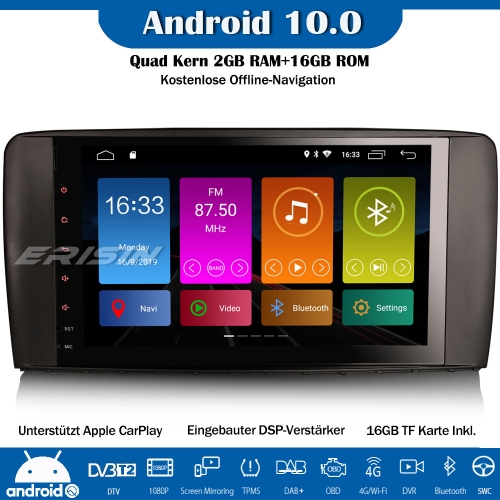 Erisin ES3195R 9" Android 10.0 Autoradio DAB+GPS DSP CarPlay Wifi SWC Navi Für Mercedes Benz R Klasse W251