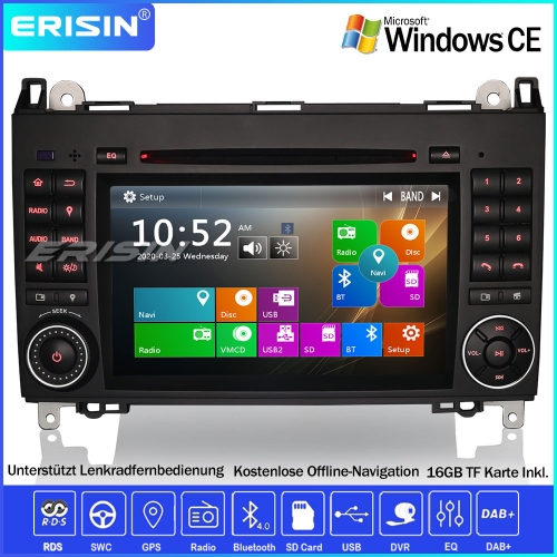 Erisin ES7270B 7" Autoradio GPS DAB+ Canbus DVD USB Mercedes Benz A/B Klasse Sprinter Vito Viano VW Crafter