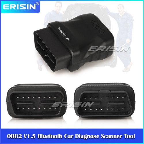 Erisin ES357 ELM327 OBD2 Diagnostic Device V1.5 Wireless OBD2 Bluetooth Adapter, Car OBD II Diagnostic Scanner Code Reader Tool for iOS & Android & Wi