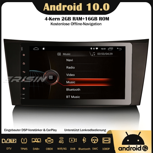 Erisin ES4281E 8" DSP DAB+Android 10.0 Car Stereo Sat Nav GPS CarPlay Wifi RDS OBD DVB-T2 For Mercedes Benz E/CLS/G Class W211 W463