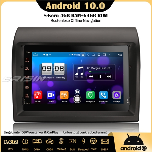 Erisin ES8774D 7" DSP DAB+Android 10.0 Autoradio GPS CarPlay Wifi RDS OBD SWC DVB-T2 Für Fiat Ducato Citroen Jumper Peugeot Boxer Navi