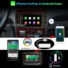 Erisin ES5997S Android 10.0 Autoradio GPS DAB+ SWC CarPlay Canbus OBD2 WIFI TPMS 4G RDS DVD OBD2 Navi für Mercedes S/CL Klasse W220 W215 S500