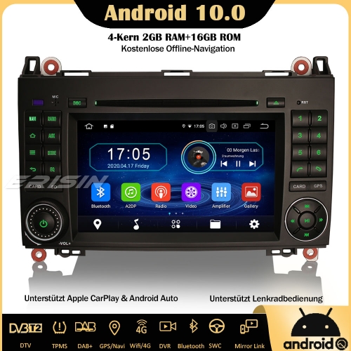 Erisin ES5972B Android 10.0 DAB+ Autoradio CarPlay OBD GPS SWC DTV RDS Canbus DVR TPMS For Mercedes Benz A/B Class Viano Vito Spinter VW Crafter