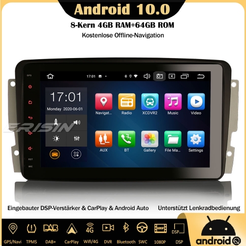 Erisin ES8187C 8-Core 8" Android 10.0 DSP Car Stereo CarPlay DAB+OBD DVR GPS SWC DTV RDS Bluetooth Sat Nav For Mercedes Benz C/G-Class CLK Viano Vito