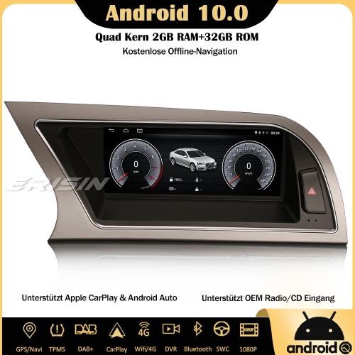 Erisin ES2614A 8.8" DAB+ Android 10.0 Car Stereo Sat Nav SWC Canbus CarPlay IPS RDS DVR 4G Wifi Bluetooth For Audi A4 2013-2016
