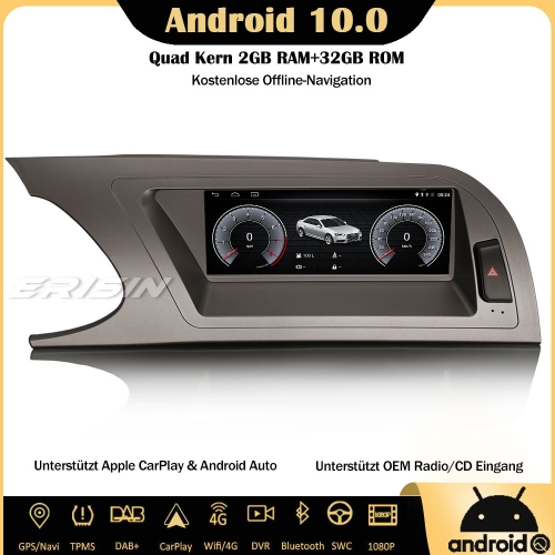 Erisin ES2604A 8.8" DAB+ Android 10.0 Autoradio GPS Navi SWC Canbus CarPlay IPS RDS DVR 4G Wifi Bluetooth Für Audi A4 2009-2012