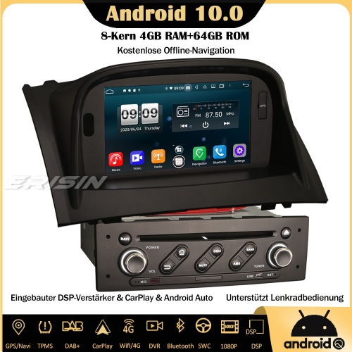 Erisin 7" ES8772M 8-Core 64GB Android 10.0 DAB + DSP Car Radio CarPlay WiFi BT DVD OBD DVR GPS SWC DTV For Renault Megane II 2002-2008