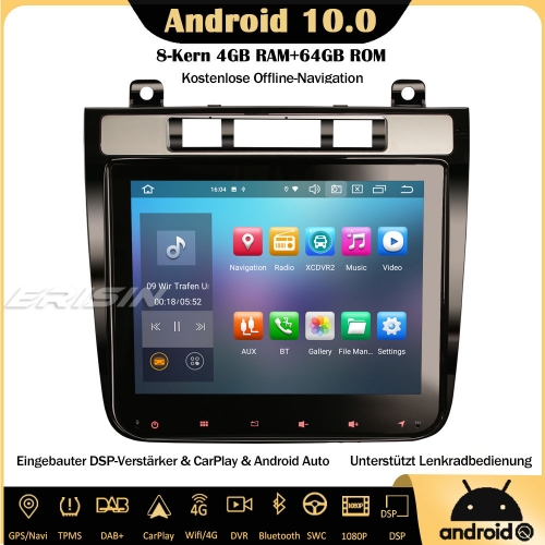 Erisin ES8141T 8-Core Android 10.0 Car Stereo CarPlay DSP Sat Nav DAB + RDS 4G WiFi DVBT2 TPMS BT OBD2 for VW TOUAREG