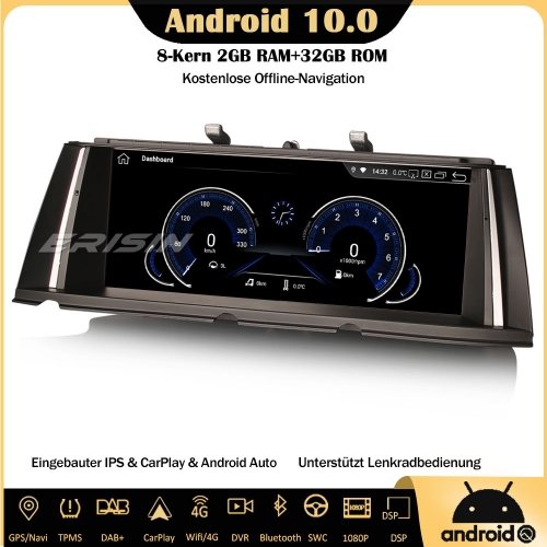 Erisin ES2871B 8.8" Android 10 IPS Autoradio DAB+GPS CarPlay BT 4G Wifi SWC Navi TPMS Für BMW 7er F01/F02 mit CIC/NBT system