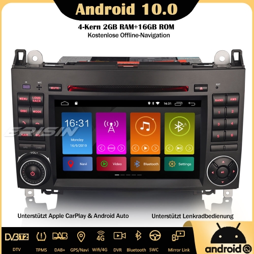 Erisin ES3072B DAB+Android 10.0 Car Stereo Sat Nav GPS DSP CarPlay DVB-T2 For Mercedes Benz A/B Class Vito Viano Sprinter VW Crafter