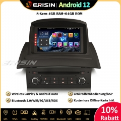 Erisin ES8129D 8-Kern Android 10.0 DAB+DSP Autoradio CarPlay OBD GPS SWC  Für Renault Dacia Duster Logan Dokker Lodgy