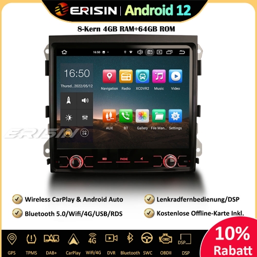 Erisin ES8542C 8.4 Zoll 8-Kern Android 12 Autoradio GPS Navigation CarPlay DAB+ Canbus RDS Navi Für PORSCHE CAYENNE