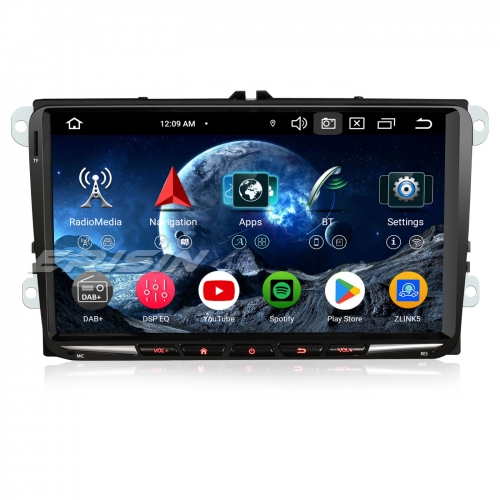 Erisin ES5791V 9 Inch Android 13 Autoradio GPS Navigation For VW Golf 5/6 Tiguan Passat Polo Caddy T5 Touran Seat Skoda CarPlay Android Auto DAB+