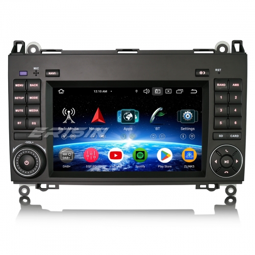 Erisin ES5772BN 7" Android 14 Autoradio GPS Navigation Für Mercedes A/B Klasse W169 W245 Sprinter Viano Vito VW Crafter CarPlay Android Auto DAB+