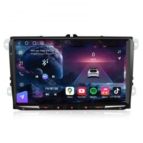 Erisin ES9091V 9" 8GB+128GB Android 14 Autoradio GPS Navi Für VW Passat B6 B7 Golf 5/6 Polo 6R T5 Tiguan Touran Jetta Caddy Seat Skoda Octavia