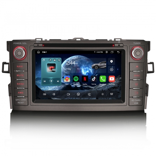 Erisin ES8904A 8-Kern Android 14 Autoradio GPS Navi Für Toyota Auris  CarPlay DAB+ CD Player Bluetooth DSP IPS Touchscreen RDS