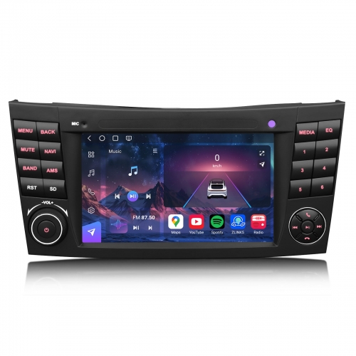 Erisin ES9081E 7 Inch 8-Core 8GB+128GB Android 14 Autoradio For Mercedes Benz E/CLS Class W211 W219 GPS Navigation CarPlay Android Auto DSP