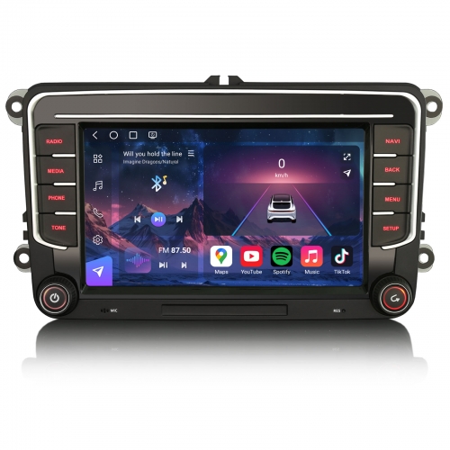 Erisin ES9035V 7" 8GB+128GB Android 14 Autoradio GPS Navi Für VW Golf 5/6 Polo 6R Passat B6/B7 T5 Tiguan Touran Jetta Caddy Seat Skoda Octavia