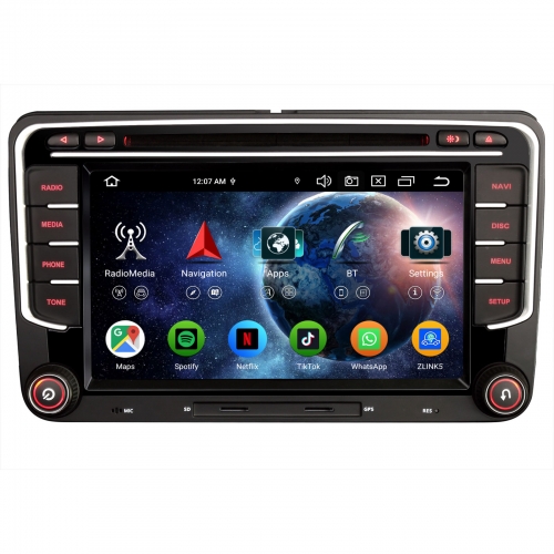 Erisin ES6535V 7 Zoll Android 14 Autoradio GPS Navigation Für VW Golf 5/6 Tiguan Passat B6 Polo Caddy T5 Touran Seat Skoda CarPlay Android Auto DAB+