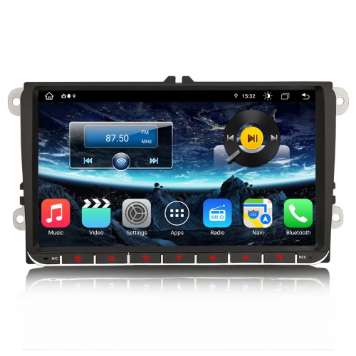 Erisin ES8891V 9" Android 14 Autoradio Bluetooth GPS Navi Für VW Golf 5/6 Passat B6/B7 Polo 6R T5 Tiguan Touran Jetta Caddy Seat Skoda Octavia