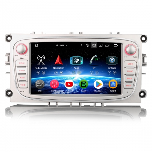 Erisin ES5568FS 7 Zoll Android 14 Autoradio GPS Navigation Für Ford Focus Galaxy C-Max S-Max Mondeo CarPlay Android Auto DAB+ Canbus DS