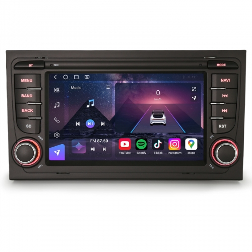 Erisin ES9074A 7" 8-Kern 8GB+128GB Android 14 Autoradio Für Audi A4 B9 B7 8E 8F S4 RS4 RNS-E Seat Exeo GPS Navigation CarPlay Android Auto DSP Wifi 4G