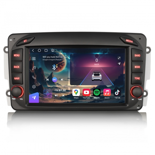 Erisin ES9063C 8-Kern 8GB+128GB 7" Android 14 Autoradio GPS Navigation Für Mercedes W203 W209 C/CLK/G Klasse Viano Vito W463 CarPlay DAB+