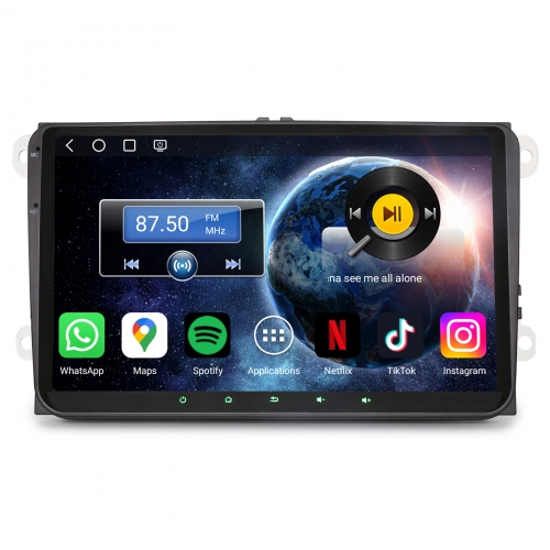 Erisin ES6691V 9" 8-Kern 4GB+64GB Android 14 Autoradio GPS Navi CarPlay Für VW Golf 5/6 T5 Passat Polo 6R Tiguan Touran Jetta Caddy Seat Skoda