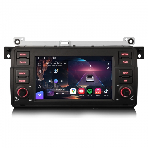 Erisin ES9046B 7 Zoll 8-Kern 8GB RAM+128GB ROM Android 14 Autoradio Bluetooth Für BMW E46 3er M3 Rover 75 MG ZT GPS Navigation CarPlay DAB+ Wifi