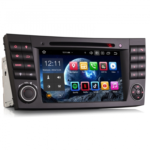 Erisin ES8580E 7 zoll 8-Kern Android 14 Autoradio GPS Navi CarPlay DAB+ BT5.0 DSP Android Auto CD Für Mercedes Benz E/CLS/G Klasse W211 W219