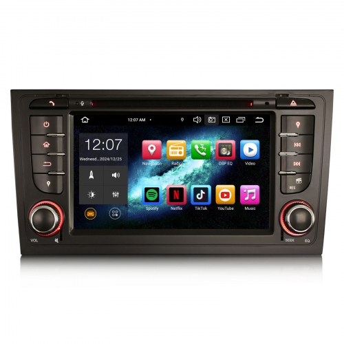 Erisin ES8506A 7 zoll 8-Kern Android 14 Autoradio GPS Navi CarPlay DAB+ BT5.0 DSP Android Auto CD Player Für Audi A6 S6 RS6 Allroad