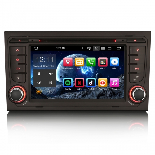 Erisin ES8578A 8-Kern Android 14 Car Stereo Sat Nav CarPlay DAB+ Android Auto BT5.0 RDS DSP For AUDI A4 S4 RS4 RNS-E SEAT EXEO